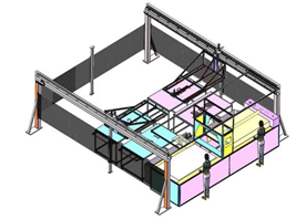 Automatic loading and unloading line